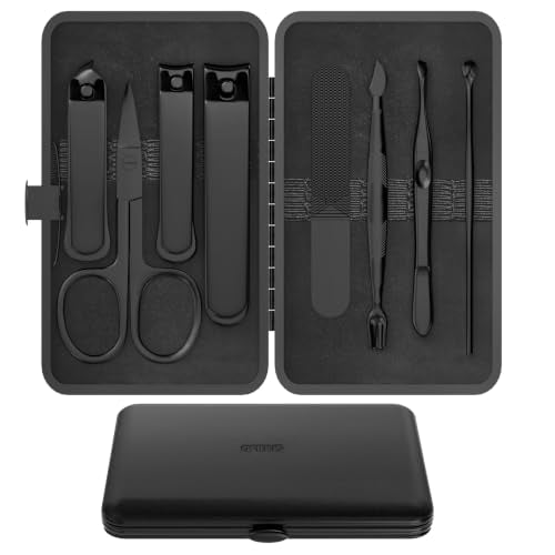OFIDUS Men's 8-Piece Nail Grooming Travel Kit - Stainless Steel Manicure Set