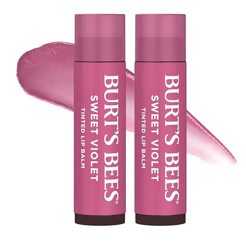 Burt's Bees Tinted Lip Balm Pack of 2 - Sweet Violet Natural Moisturizer, 0.3 oz