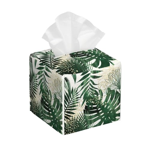 Waterproof Leather Tissue Box Cover - Decorative Square Holder