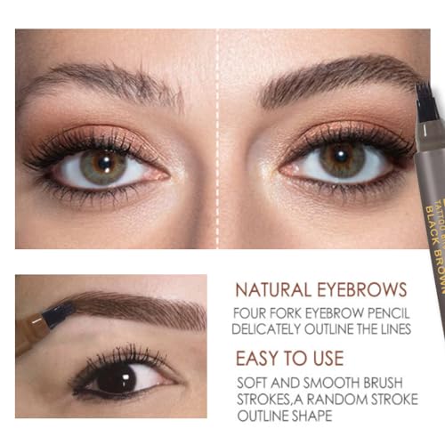 Waterproof Microblading Eyebrow Pen for Women - Long Lasting Brunette 2PCS