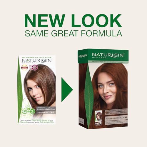 Naturigin Permanent Hair Color - 4.6 Copper Brown, Ammonia-Free Kit