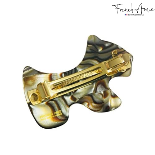 Onyx Scottish Dog Hair Clip Barrette - 2" Handmade Women's Accessory
