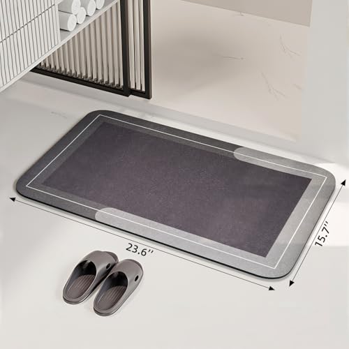 Super Absorbent Diatomaceous Earth Bath Mat - Quick Dry & Non-Slip, 15.7"x23.6"