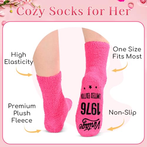 HAPPYPOP 50th Birthday Gift Set for Women - 1976 Makeup Bag & Socks, Personalized Gift for Her, Mom, Wife, Sister, Friend, Holiday