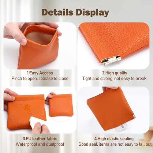 Tiltol Brown Small Makeup Bag Set - 2 PCS Portable Cosmetic Pouches