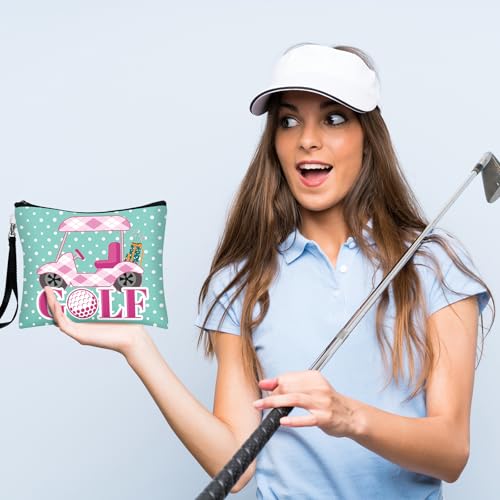 Skylety Golf Cosmetic Bags - 9 Piece Canvas Makeup Pouch Set for Women