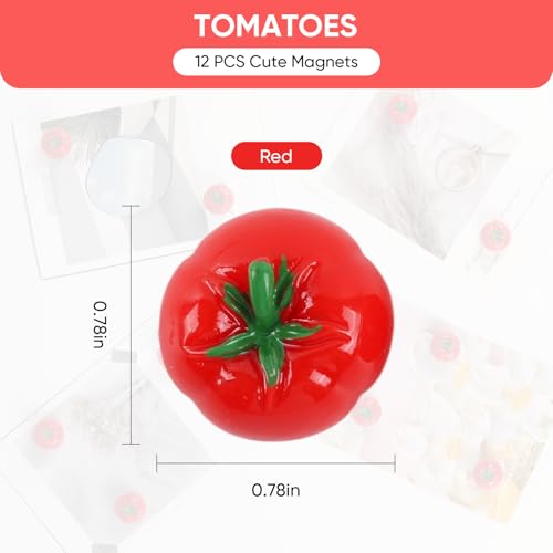 12-Pack Cute 3D Tomato Fridge Magnets - Durable & Fun Decor