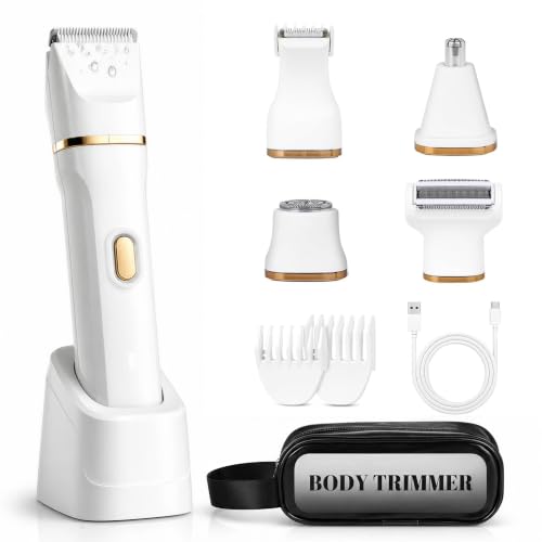 iRUNTEK 5-in-1 Electric Bikini Trimmer for Women, Waterproof Shaver