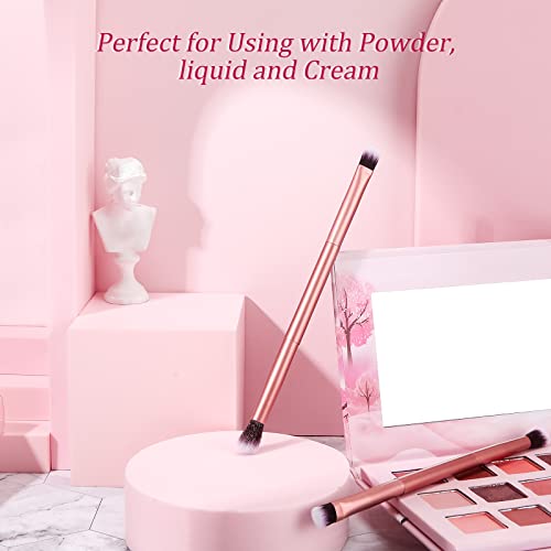 24 Pcs Rose Gold Double Ended Eyeshadow Smudge Brush Set