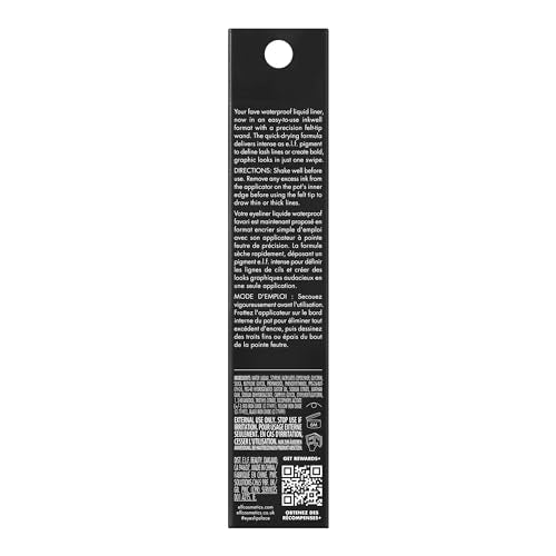 e.l.f. H2O Proof Inkwell Eyeliner Pen - Caffeinated, Waterproof, Matte Finish