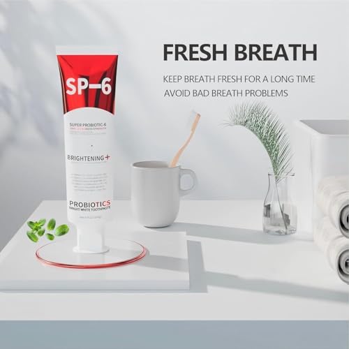 SP-6 Probiotic Whitening Toothpaste - 2 Pack, Fluoride-Free Mint