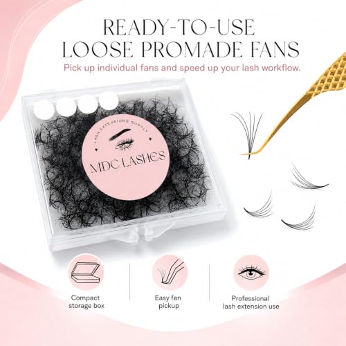 MDC LASHES 10D Promade Volume Fans - 11mm 0.05mm Thickness PBT Lash Clusters