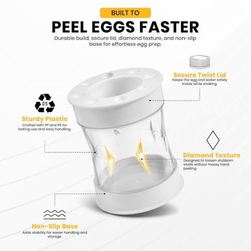 Manual Egg Peeler - Quick Shake Egg Shell Remover for Kitchen