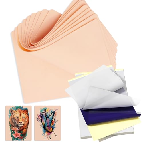 Tattoo Practice Skin & Transfer Paper Kit - 28pcs Double Sided Silicone