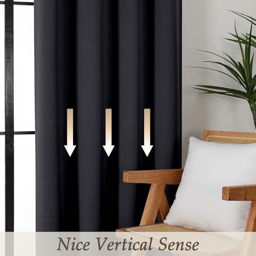 Gwine Blackout Curtains - 63 Inch Thermal Insulated Drapes, 2 Panels