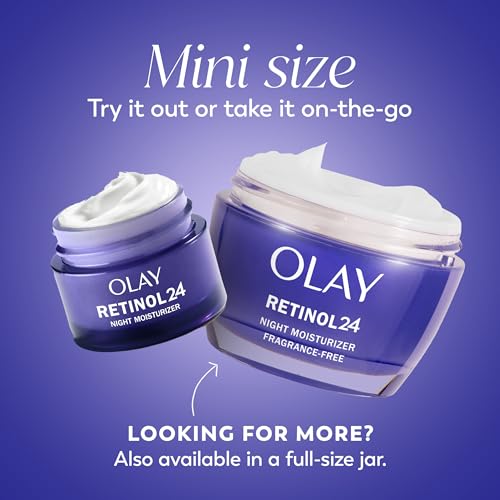 Olay Retinol 24 Anti-Aging Night Cream - Fragrance-Free Moisturizer, 0.5 Oz