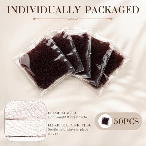 Zonon 50Pcs Hair Nets with 40Pcs U Shaped Pins for Ballet