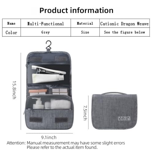 AURIGONSEL Hanging Toiletry Bag with Dry-Wet Separation, Travel Organizer