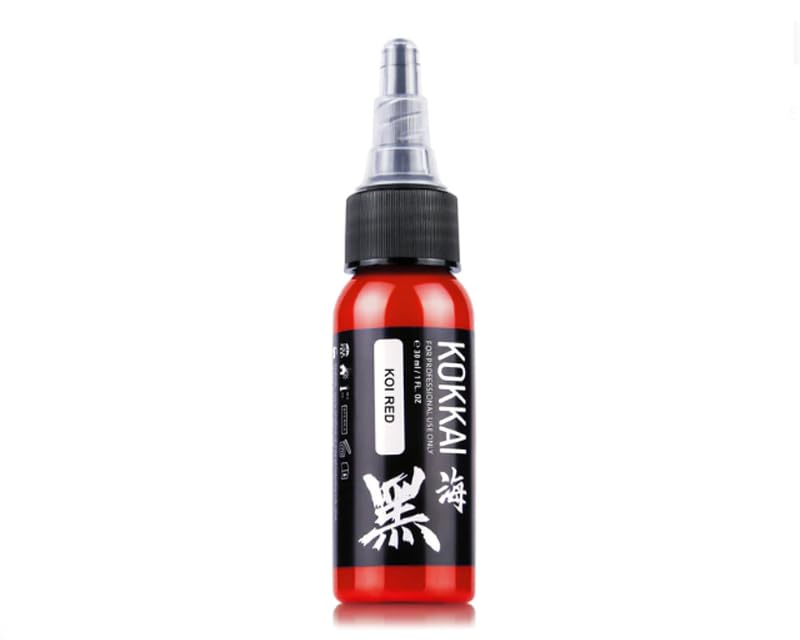 Kokkai Sumi Koi Red Tattoo Ink 1 oz - Premium Water-Based, Quick Healing, Vivid Color