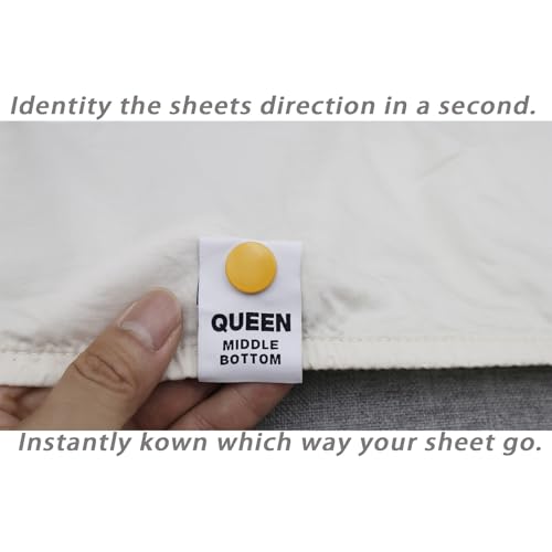 Umttery Bed Sheet Labels - Easy Size Identifier for Queen Sheets, 8 Pack
