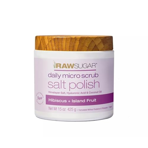Raw Sugar Daily Micro Salt Body Scrub - Brightening & Exfoliating 15 oz