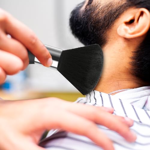 2-Piece Barber Neck Duster & Clipper Brush Set for Hair & Facial Cleaning