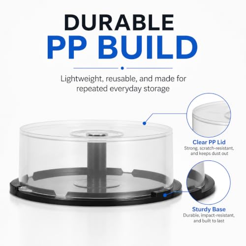 VOSAREA 25 Disc CD/DVD Storage Container with Clear Lid
