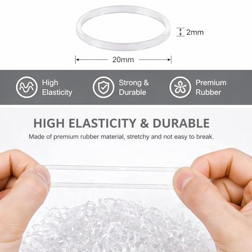 Clear Hair Elastics Bulk Pack 5000+ No Damage Hair Ties for All Hair Types – Bellairis