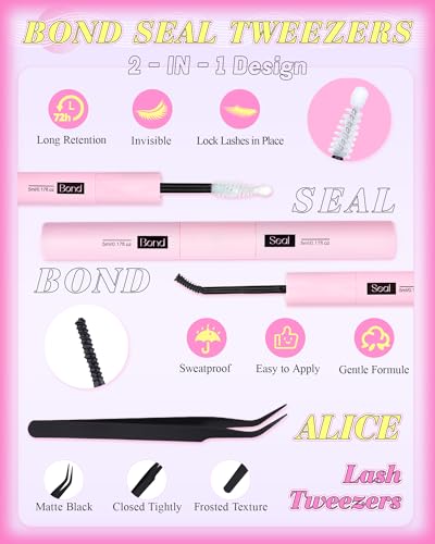 ALICE Manga Lash Clusters Kit with Invisible Band, Bond and Seal