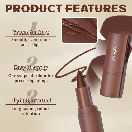 HOSAILY Lip Liner & Lip Gloss Set - Light & Dark Brown, Moisturizing, Long-Lasting, Lip Care Makeup