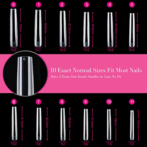 UNA GELLA Extra Long Square Gel Nail Tips - 120pcs Z-Long