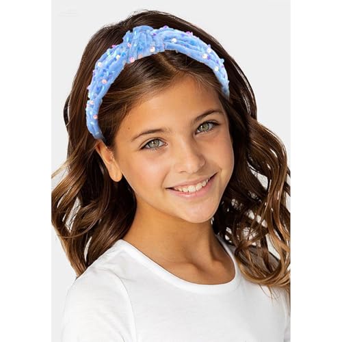 Brimekichio 3-Pack Sequin Knotted Headbands for Girls - Sparkly Hair Accessor