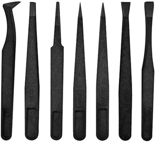 7-Piece Anti-Static Precision Tweezers Set for Electronics Repair