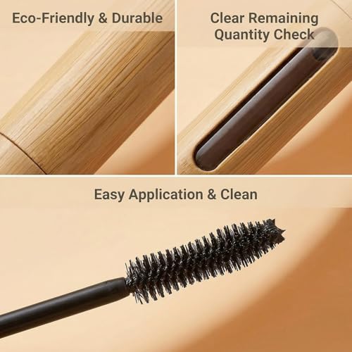 2Pcs 6ml Bamboo Mascara Tube Bottles Refillable Empty Eyelash