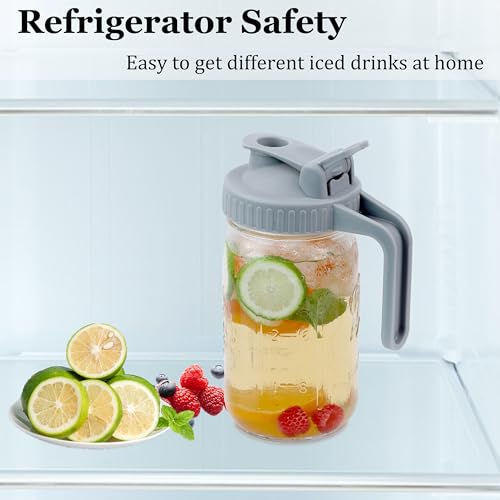 32 oz Mason Jar Pitcher with Pour Spout Lid - Airtight & Leak-Proof