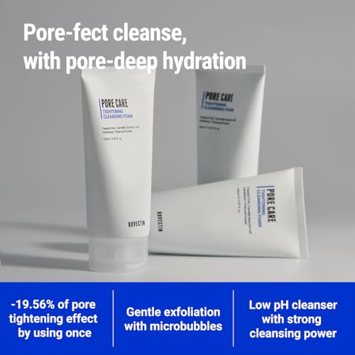 ROVECTIN Pore Tightening Cleansing Foam - Vegan AHA/BHA/PHA Face Wash