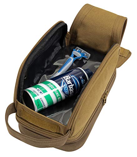 Rothco Deluxe Canvas Travel Kit Coyote Brown Vintage Dopp Toiletry Organizer