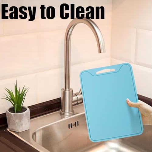 BPA-Free Silicone Cutting Board - Non-Slip Chopping Mat (Blue)