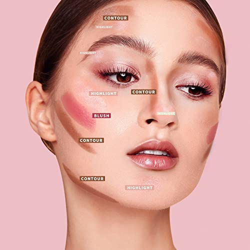 KIMUSE Quartz Rose Face Stick Trio - Blush, Highlighter & Contour for All Skin Tones (0.75 oz)
