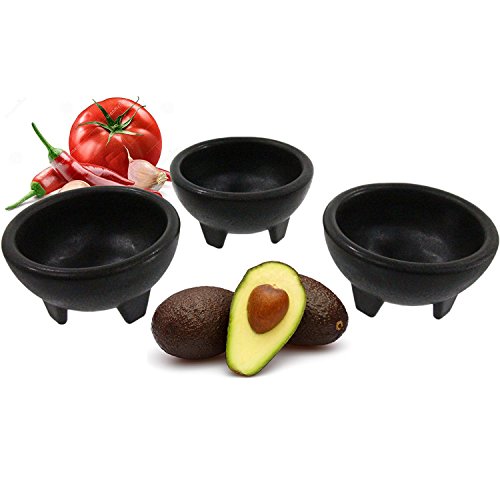 Black Plastic Salsa Bowls - 11 oz, 2 Pack for Dips & Sauces