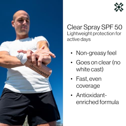 Dermasport SPF 50 Clear Body Sunscreen Spray - Water Resistant 6 oz