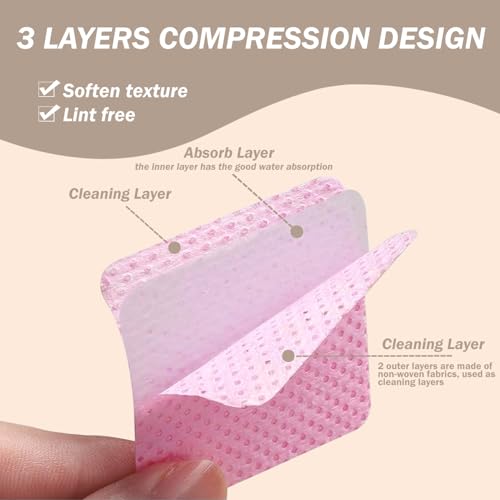 600 Pcs Lint Free Nail Wipes - Non-Woven Fabric Cleaning Pads