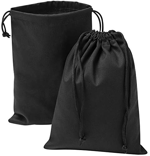 Small Black Cotton Drawstring Bags - 12 Pack (6 x 8 inch)