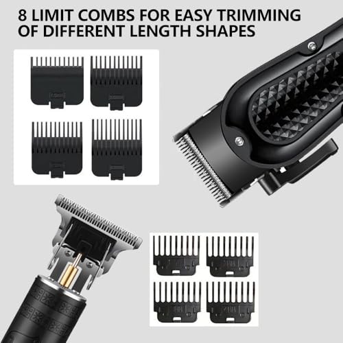 Cordless Hair Clippers for Men - Complete Grooming Kit with LCD Display