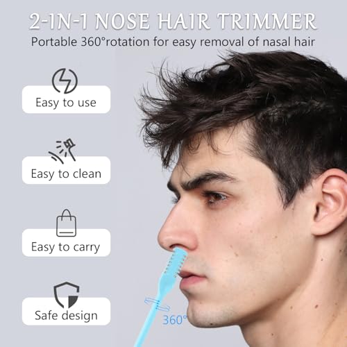5Pcs 2-in-1 Nose Hair Trimmer for Men Women: 2026 New Portable Double Sided 360¡Æ Rotating Nasal Hair Cutter for Women Home Travel (Multicolor)