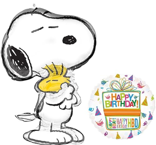 Snoopy Birthday Balloon Bouquet - Peanuts Foil Party Decorations