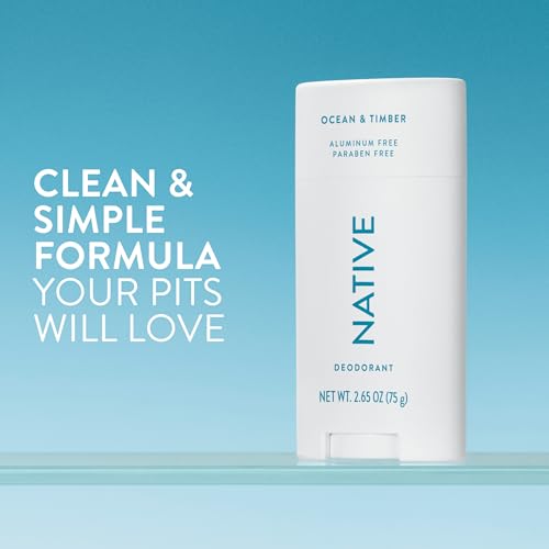 Native Deodorant - Aluminum Free, 72 Hour Odor Control, Ocean & Timber Scent, 2.65oz