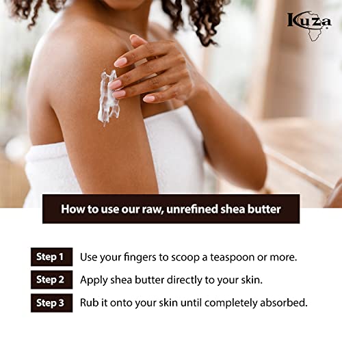 Kuza 100% Pure African Shea Butter - 15oz Moisturizer for Hair, Skin & Nails