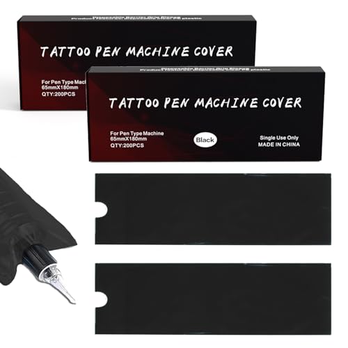 LEEYUKA Disposable Tattoo Pen Covers - 400pcs Hygienic Machine Sleeves