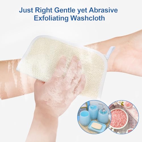 GigaGround Exfoliating Washcloths - 3 Pack Dual-Sided Scrubber
